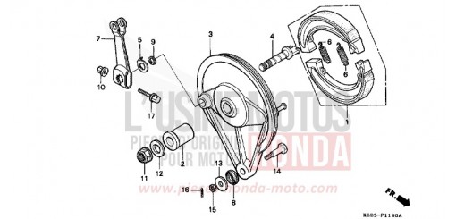 BREMSPLATTE, HINTEN CA125T de 1996